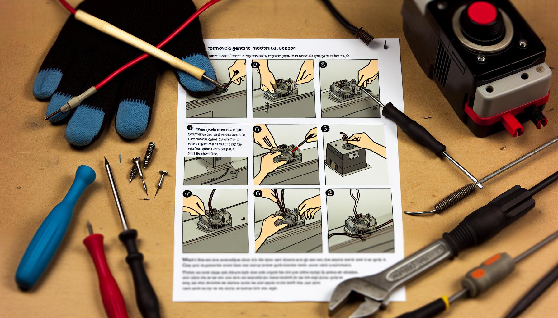 Kroky k demontáži snímače