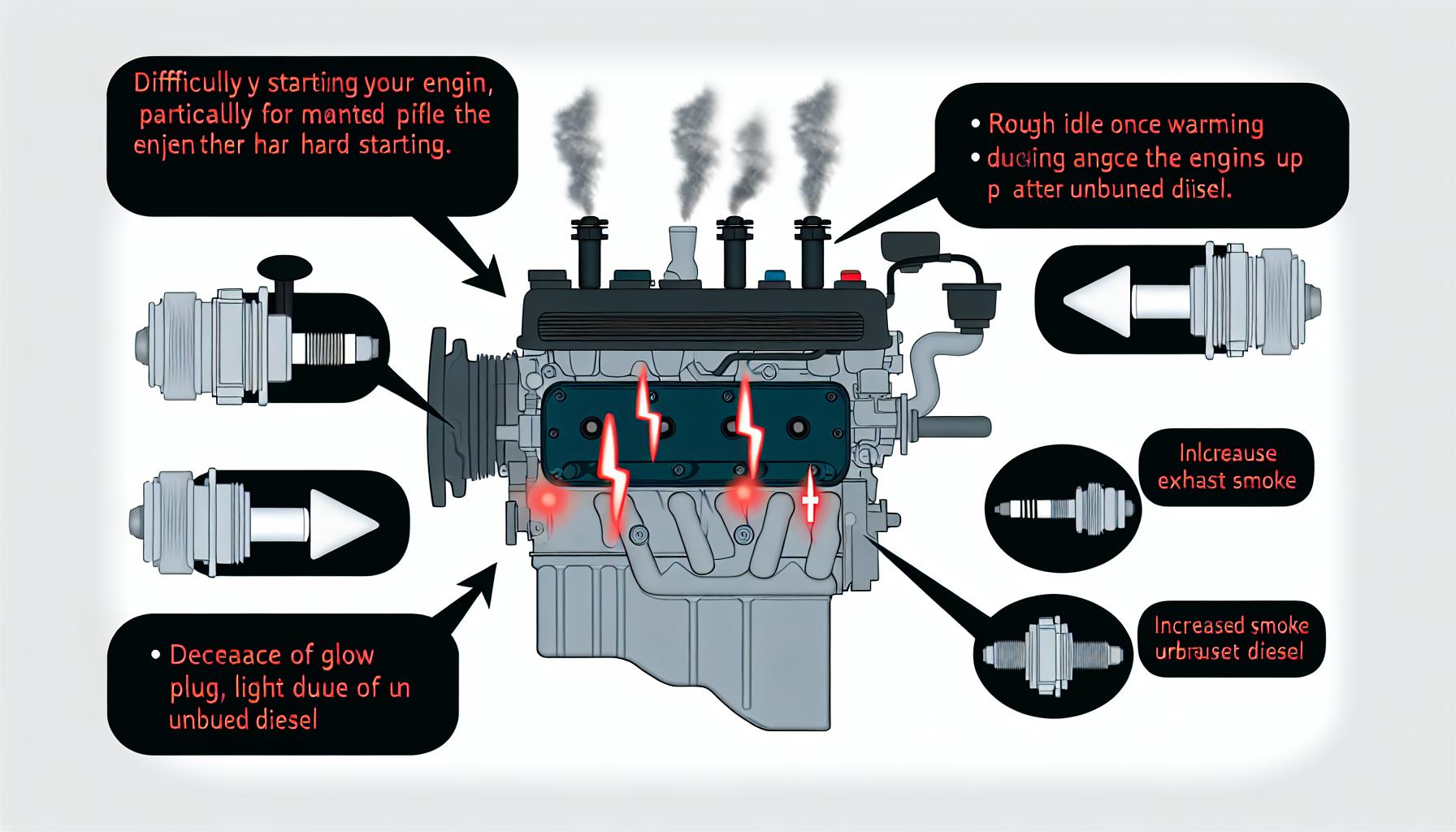Příznaky poškozených žhavicích ‌svíček