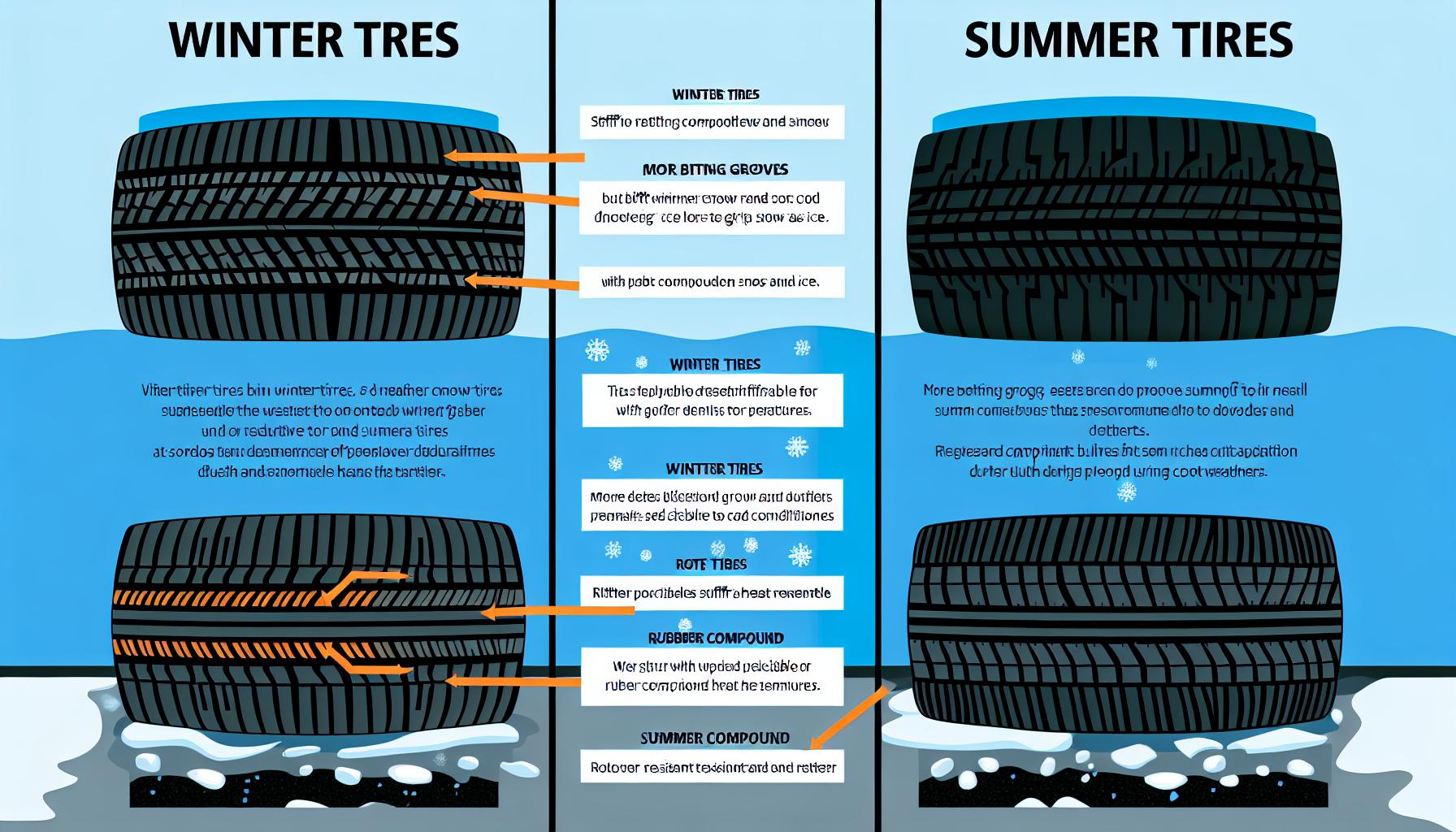 Zimní vs. letní pneumatiky: Hlavní rozdíly