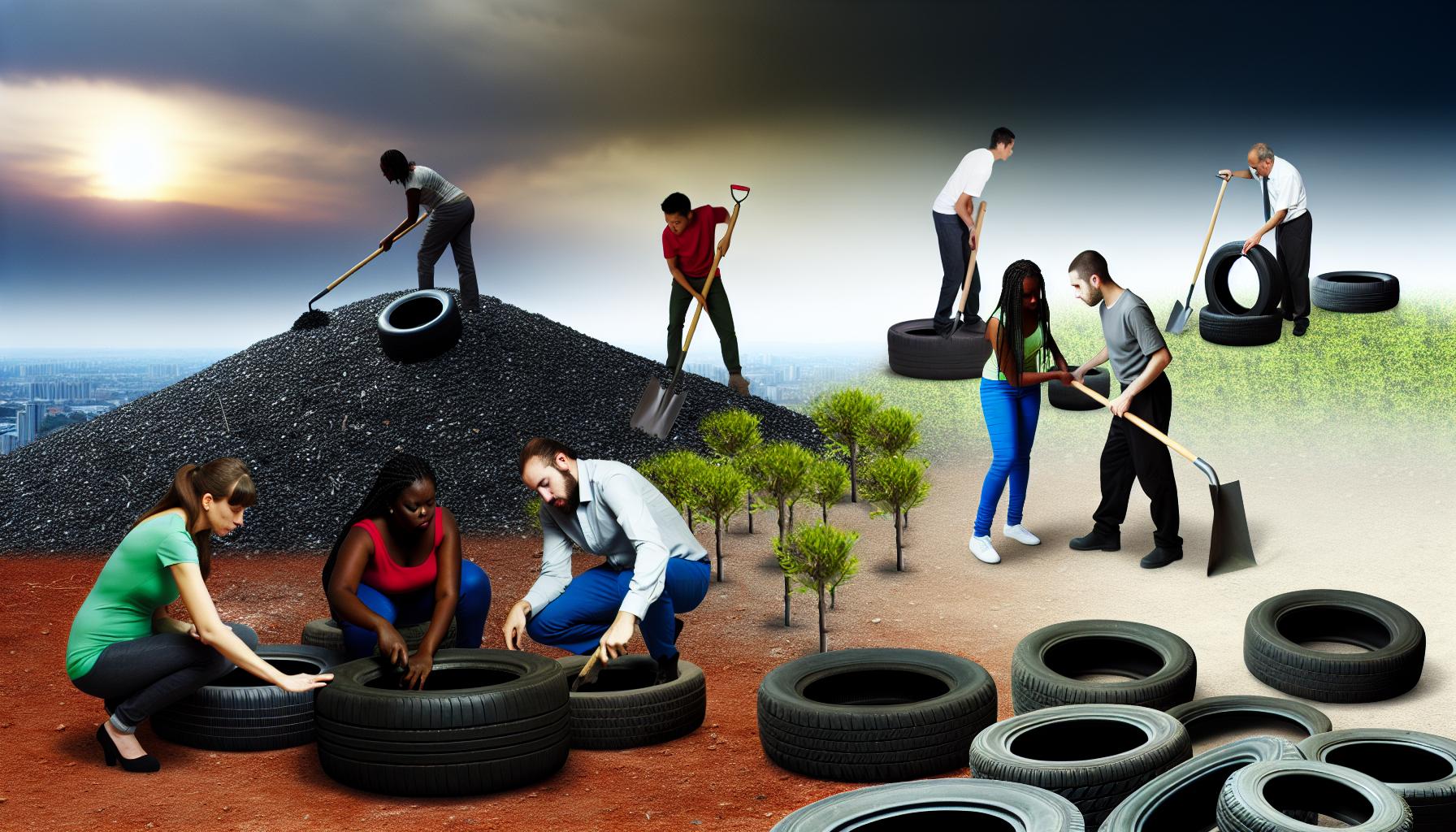 Kam s ojetými pneumatikami v ekologii