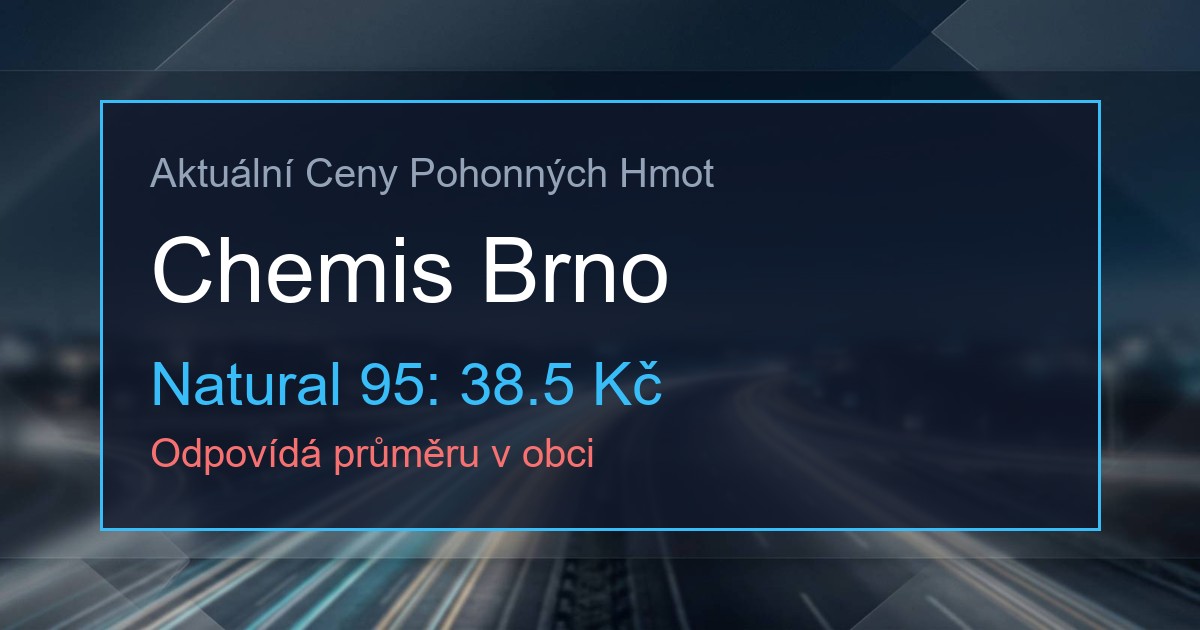 Ceny PHM: Chemis Brno Hlavní 1 1105 og 1