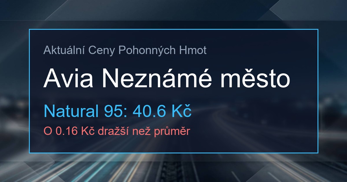 Ceny PHM: Avia Neznámé město 1 302325506 og