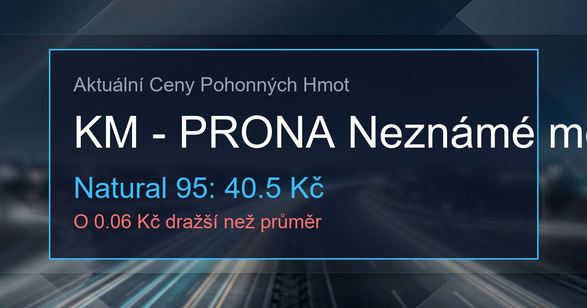 Ceny PHM: KM-Prona, Býšť Neznámé město Býšť 1 314687783 og