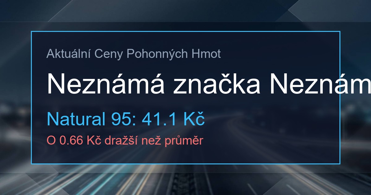 Ceny PHM: Čerpací stanice Neznámé město 1 316534836 og