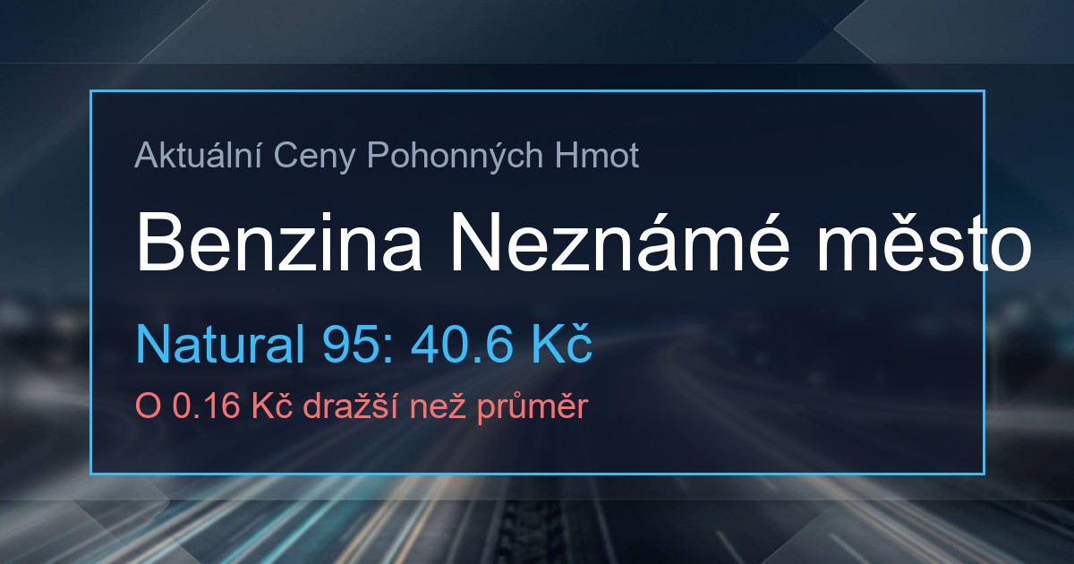 Ceny PHM: Benzina Plzeň, Bory Neznámé město 1 39693951 og