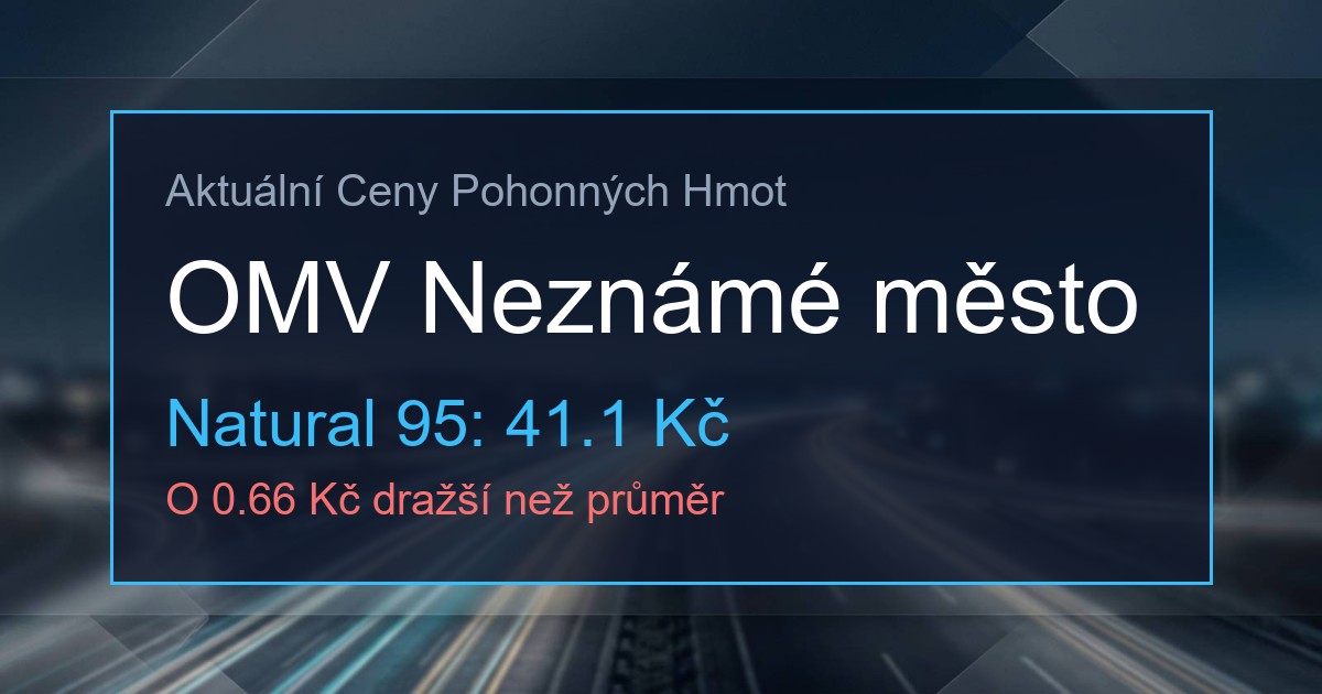 Ceny PHM: OMV Neznámé město 1 95162994 og